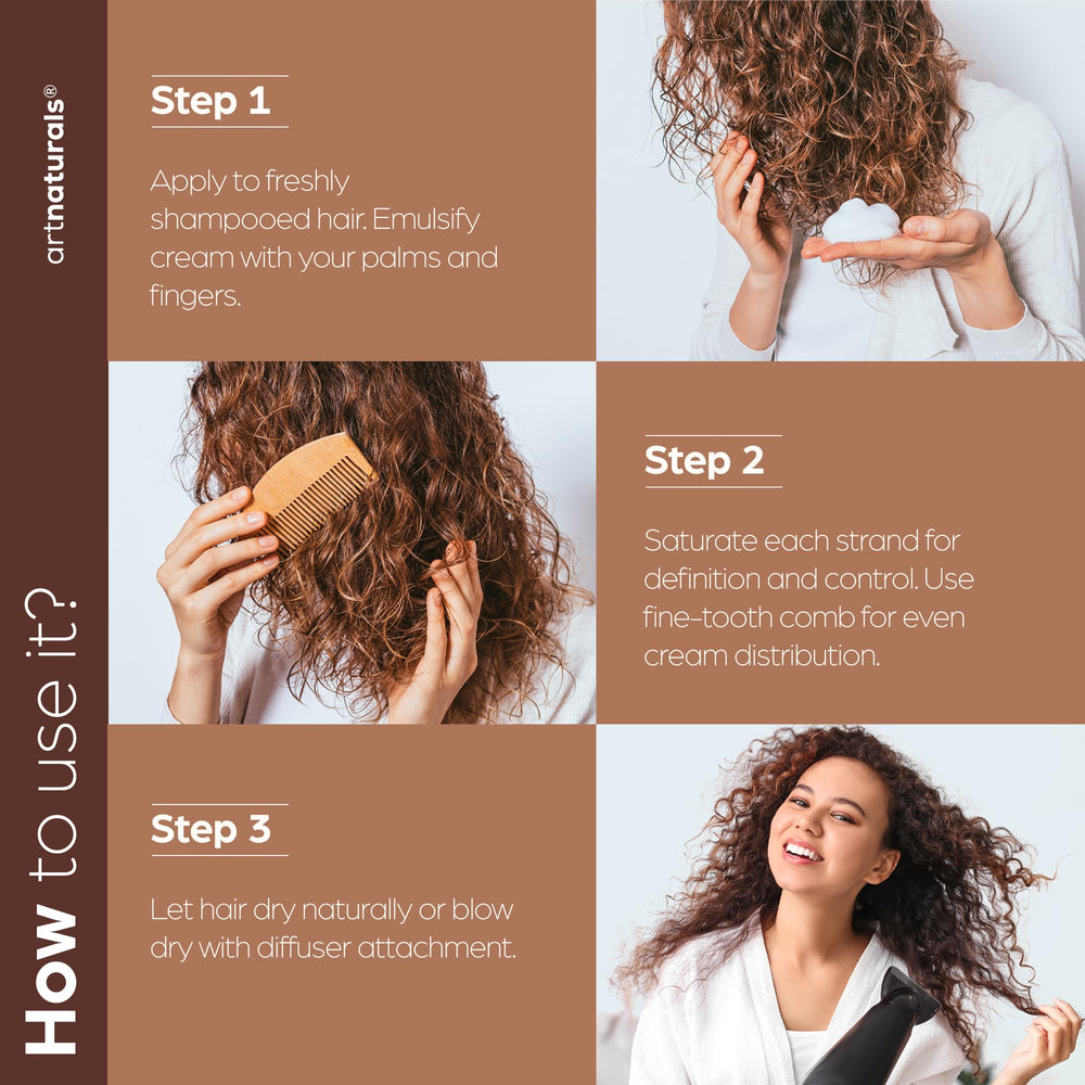 Artnaturals Curl Defining Cream packaging presents a 12 oz bottle for daily use.