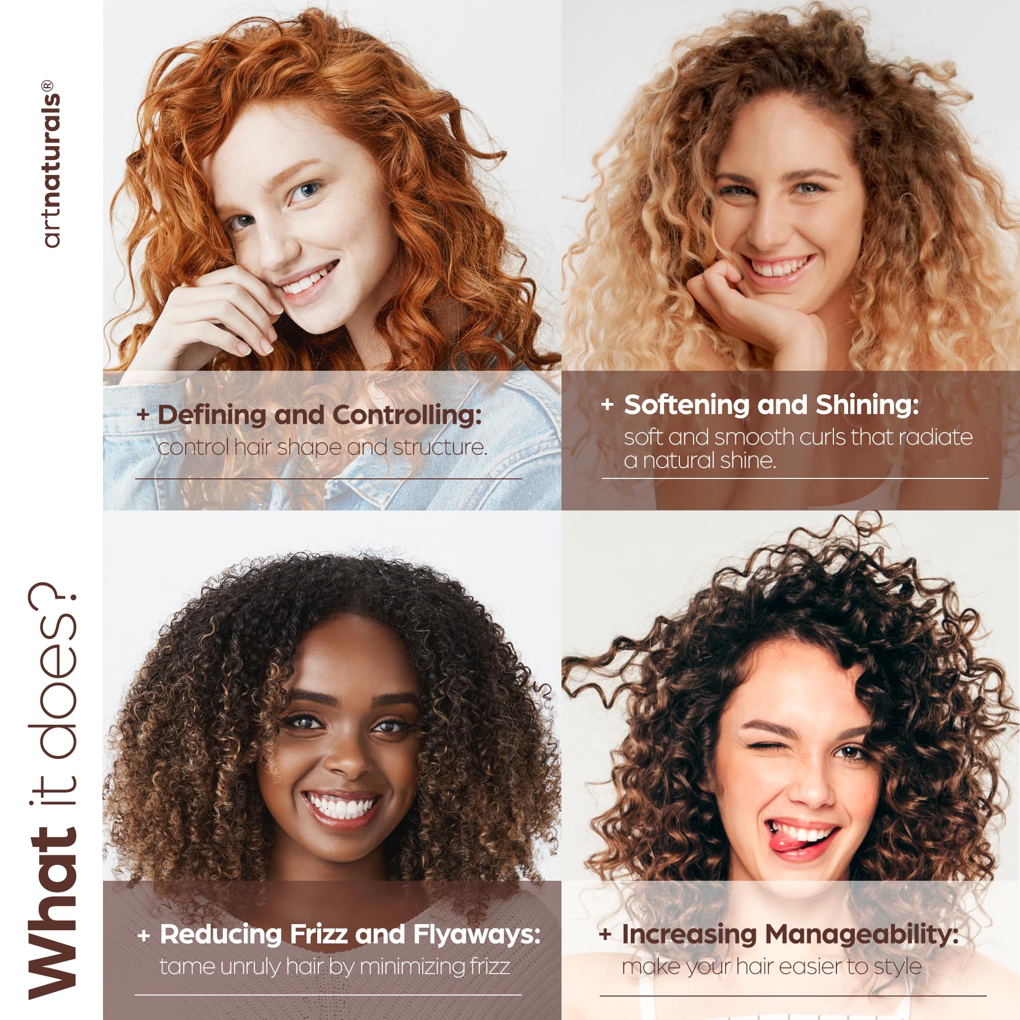 Artnaturals Curl Defining Cream surface soft-hair shows soft touchable finish after use.