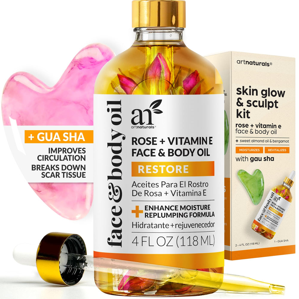ArtNaturals Face & Body Bio Oil bottle for hydration and smoother skin.