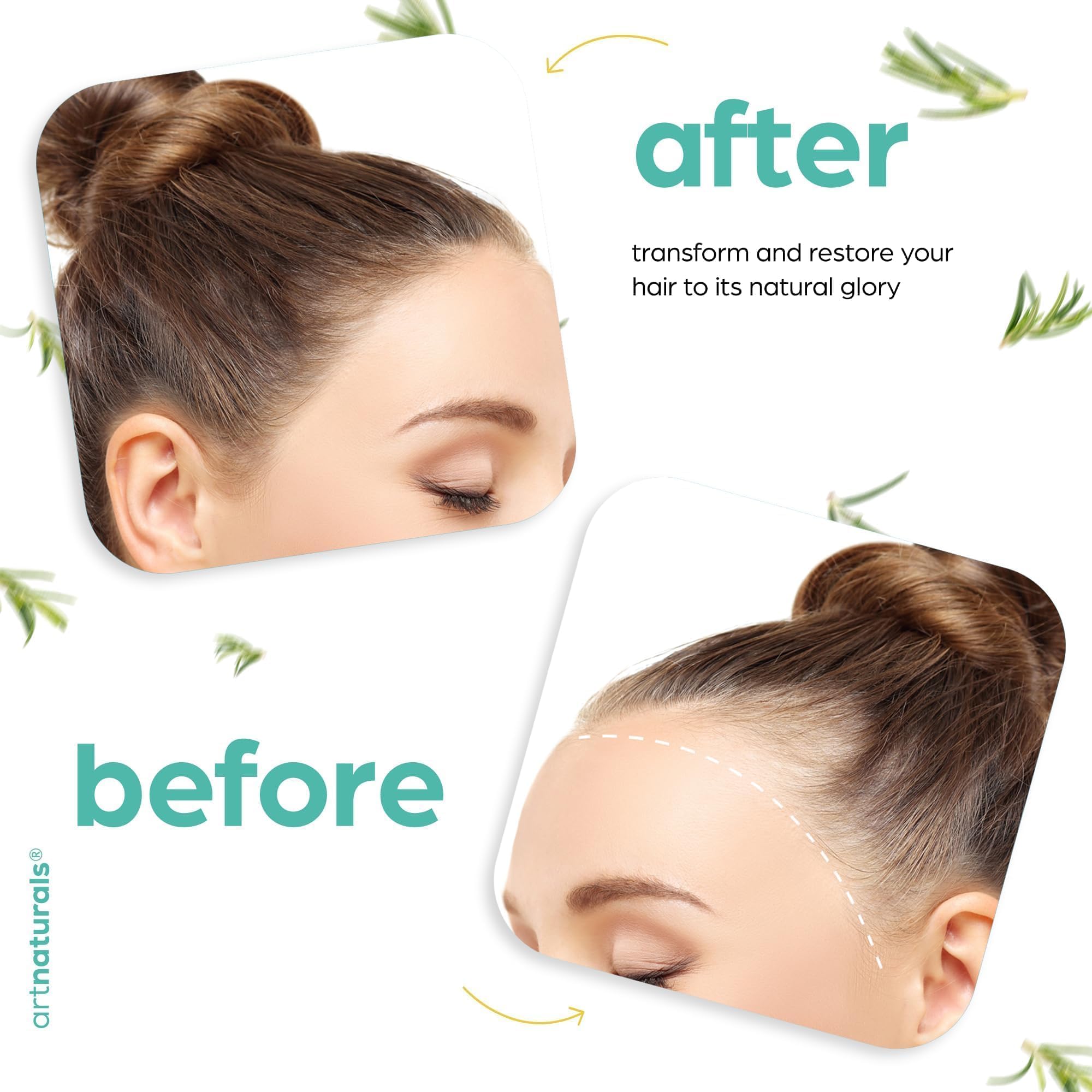 ArtNaturals hair strands appear shiny after using the oil.
