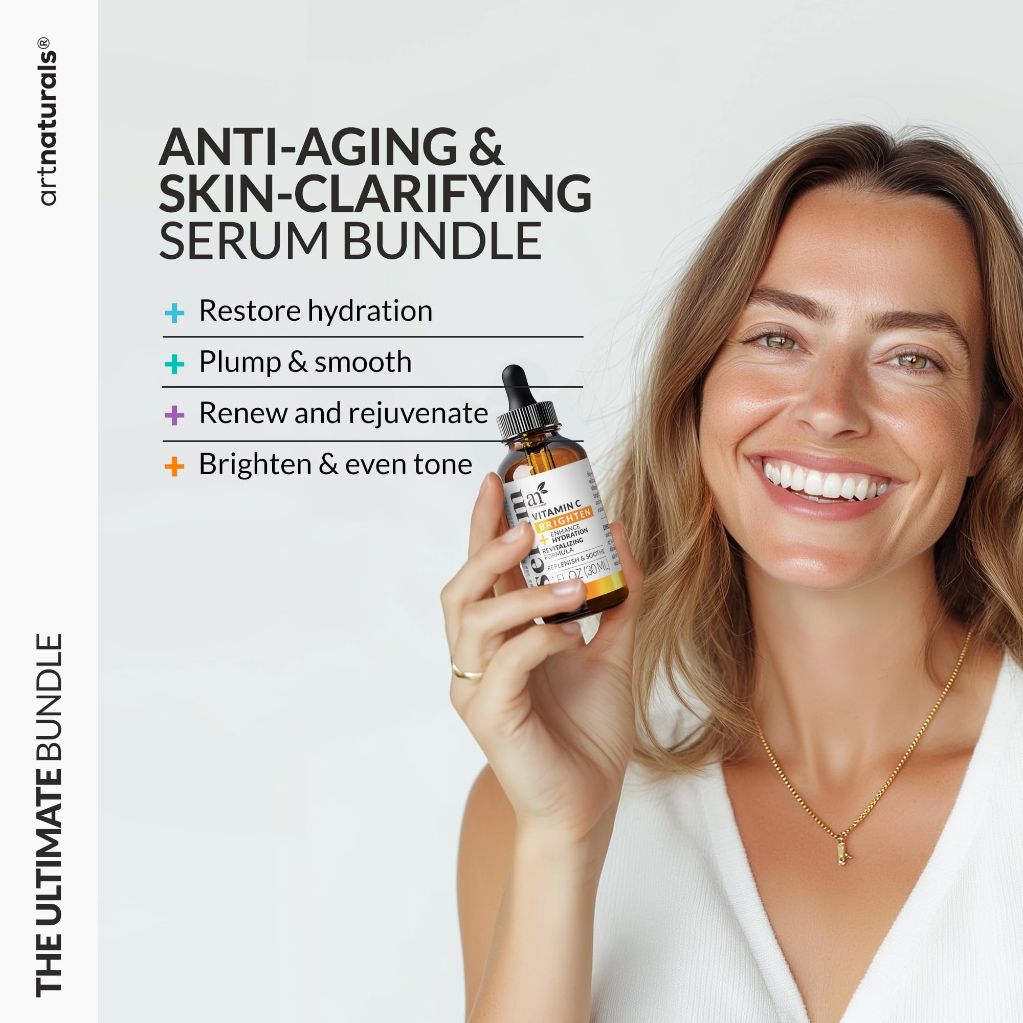 Artnaturals hyaluronic acid serum dropper demonstrating deep hydration benefits.