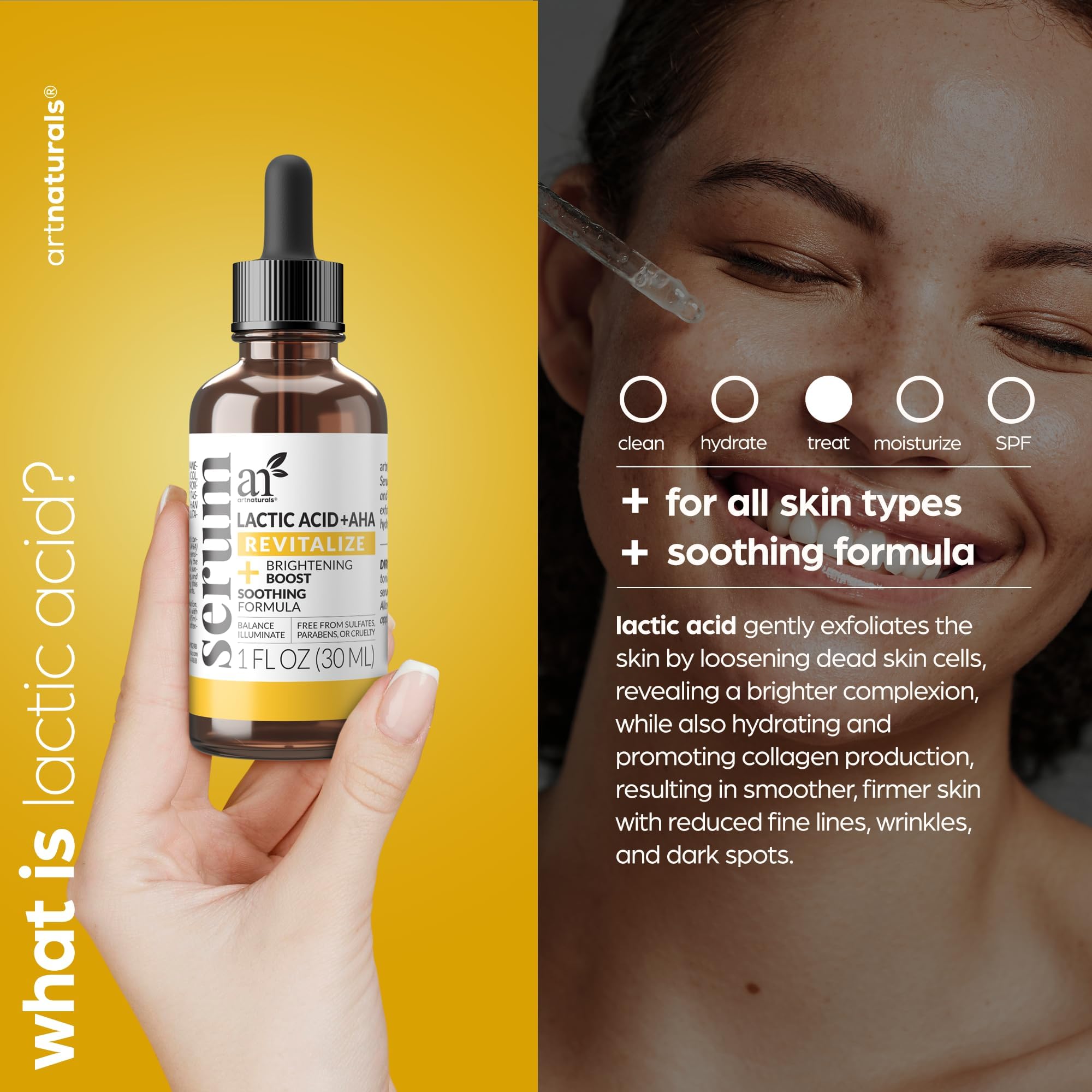 Artnaturals serum dropper close-up for precise nightly application.