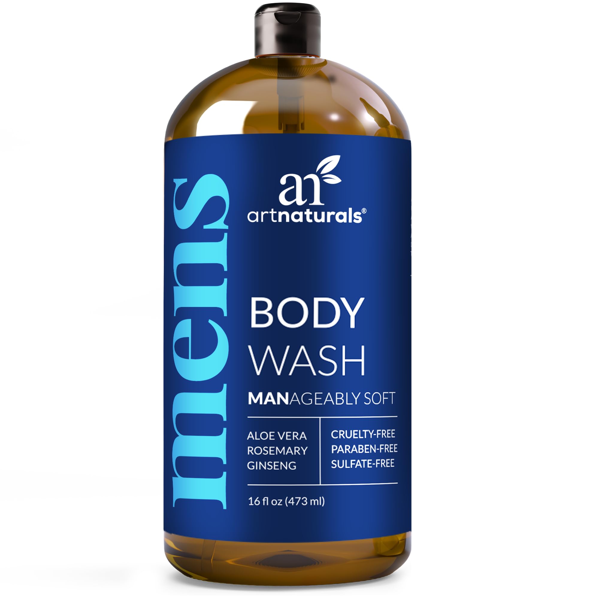 Artnaturals Men's Body Wash sandalwood bottle cleanses and refreshes the skin.