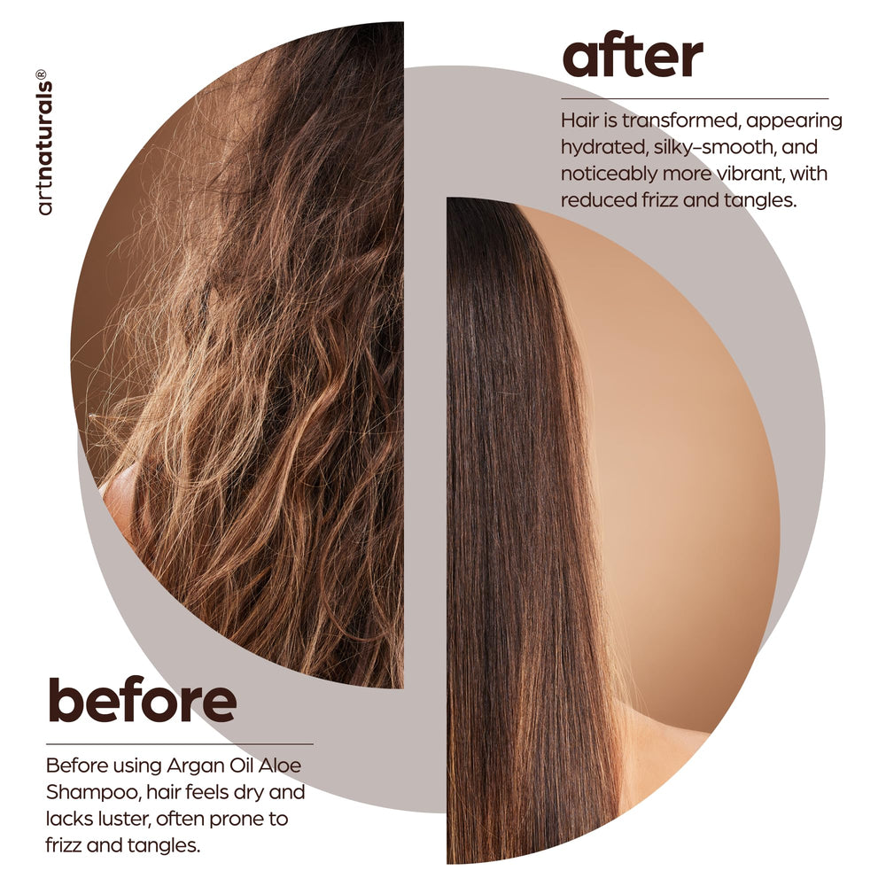 Artnaturals shampoo natural ingredients closeup emphasizes nourishing oils