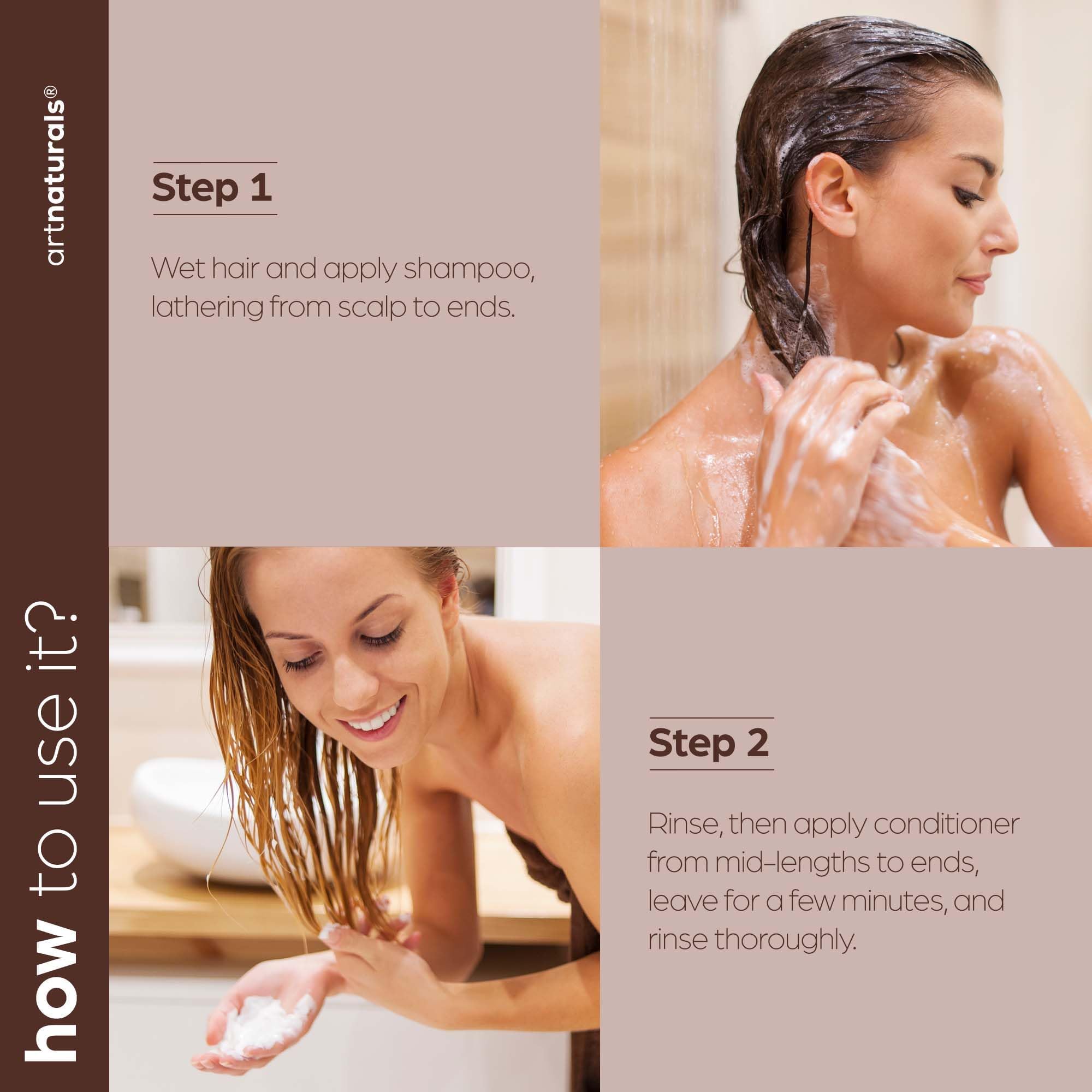 Artnaturals nourishing-hair-shine close-up implying frizz control and glow.