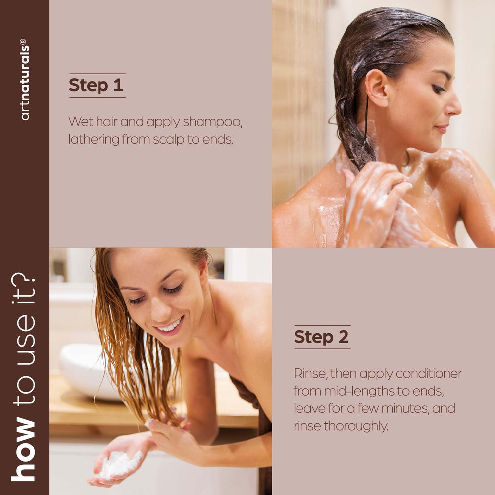 Artnaturals nourishing-hair-shine close-up implying frizz control and glow.