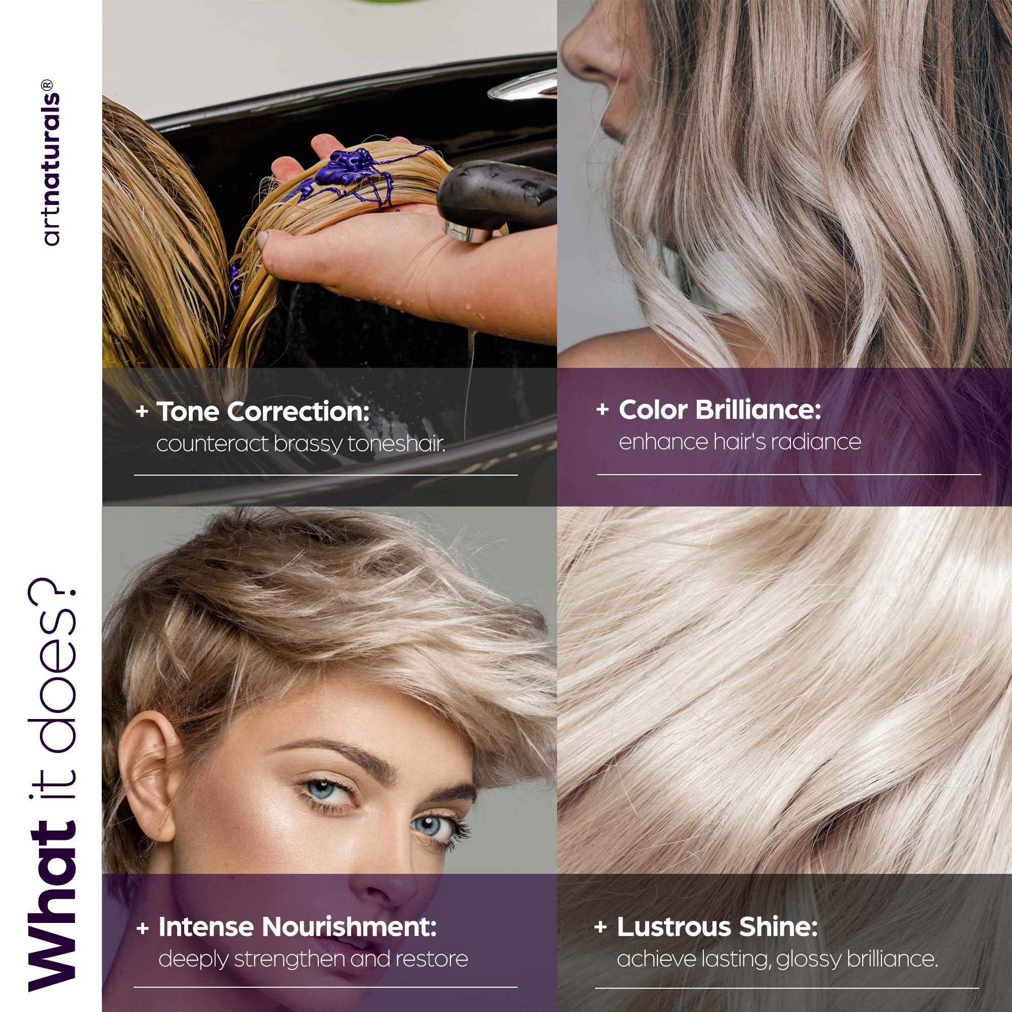 Artnaturals Purple Conditioner bottle front highlights hydrating care for color-treated hair.