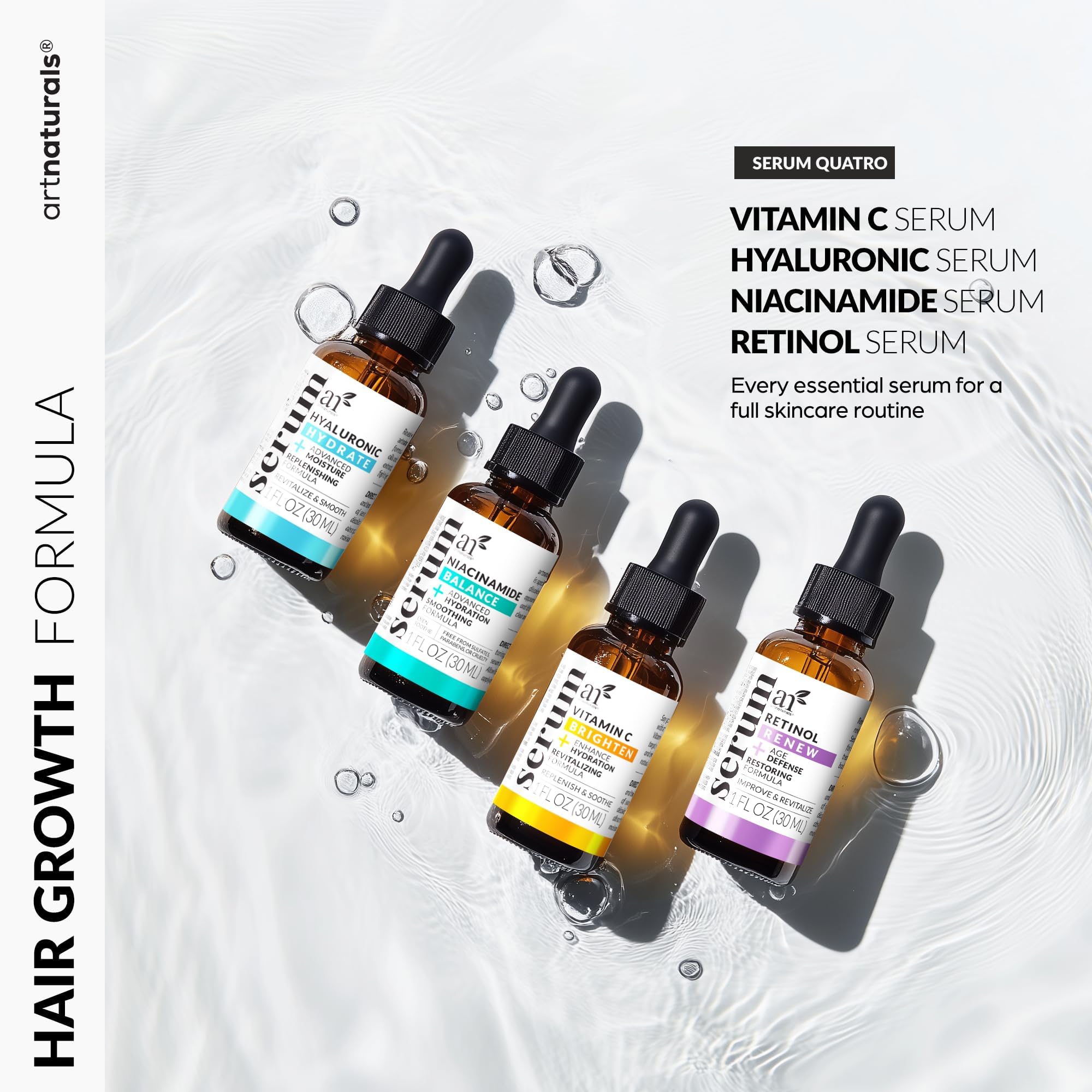 Artnaturals retinol serum bottle showing anti-aging and smoothing potential.