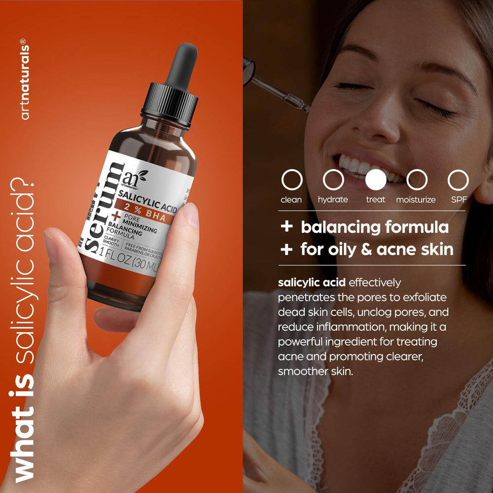 Artnaturals Salicylic Acid Serum dropper for precise application.