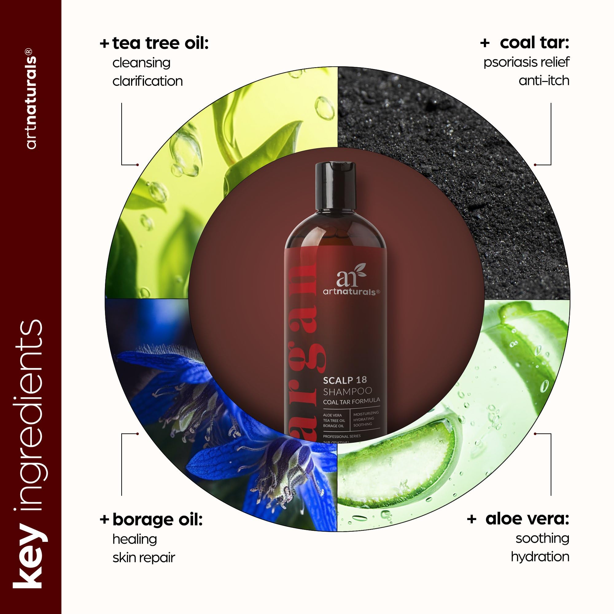 ArtNaturals scalp care application shows gentle massage on the scalp
