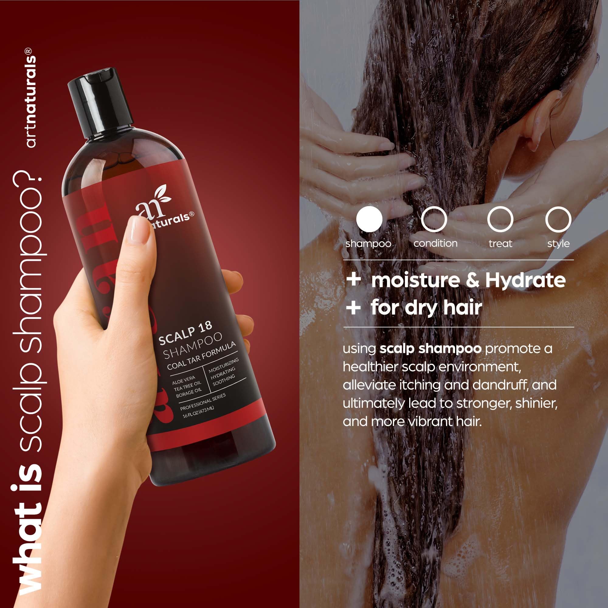 ArtNaturals Therapeutic Argan Shampoo foamy lather spreads across hair
