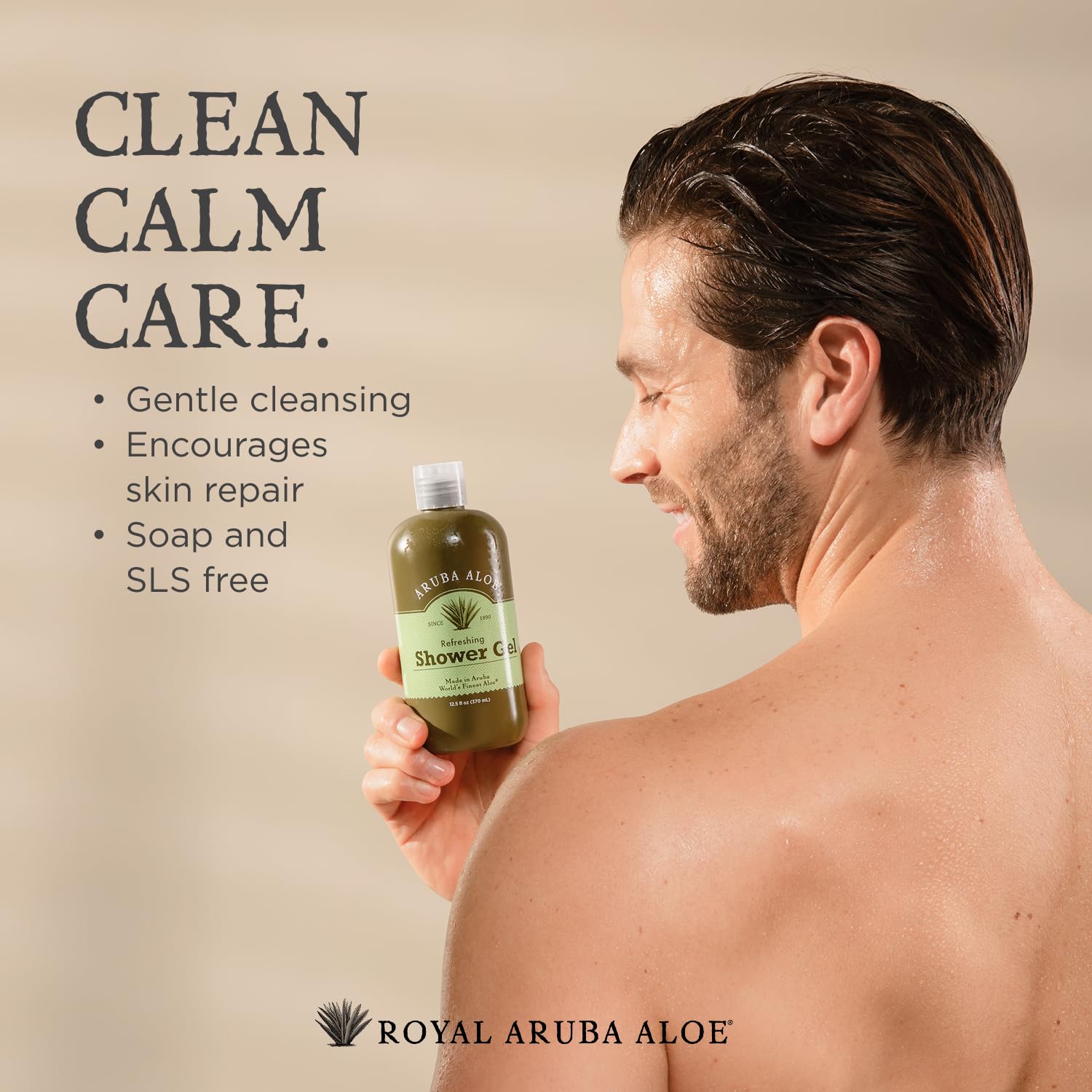 Aruba Aloe Refreshing Shower Gel rich lather forming on skin