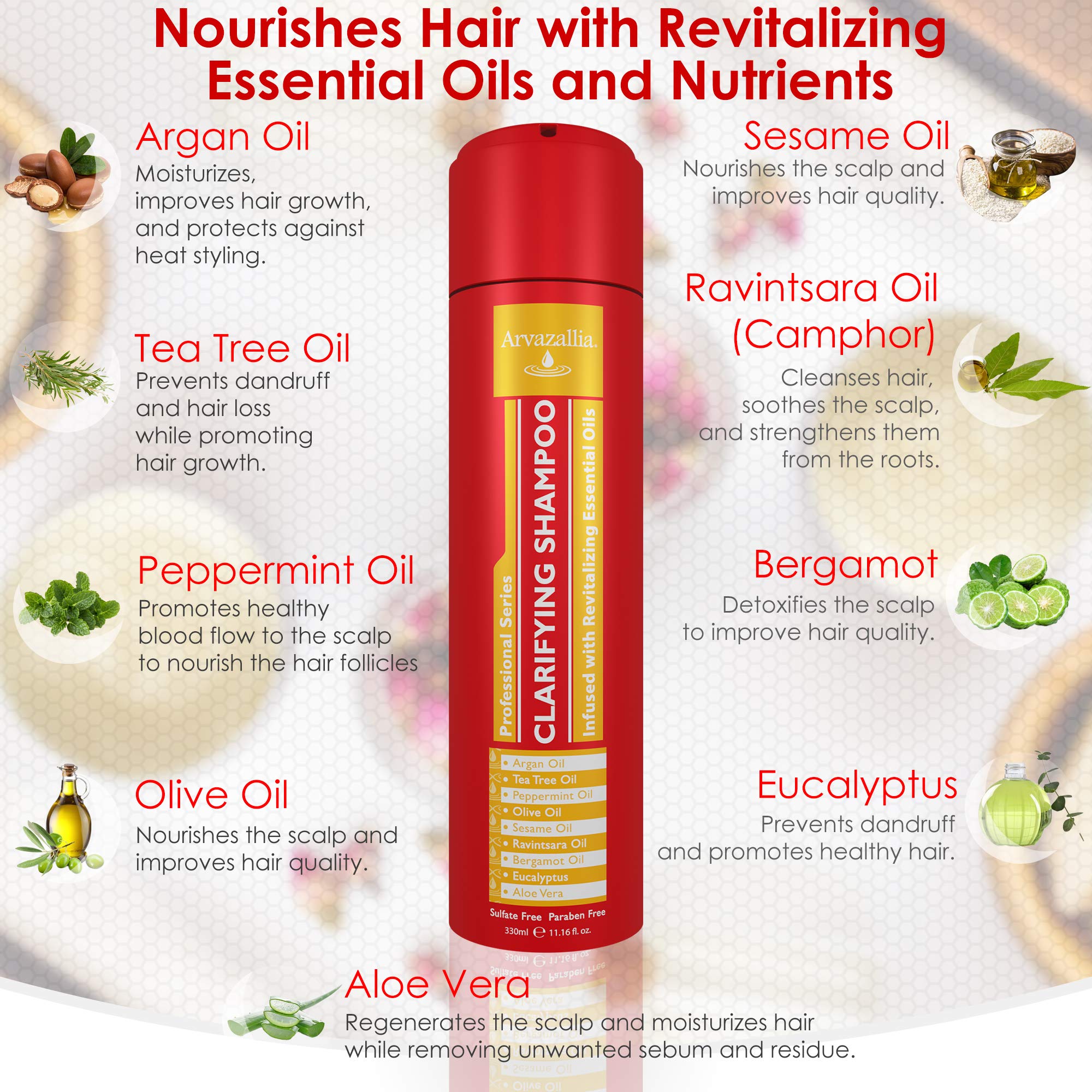 Arvazallia Clarifying Shampoo foamy lather demonstrates rich cleansing.