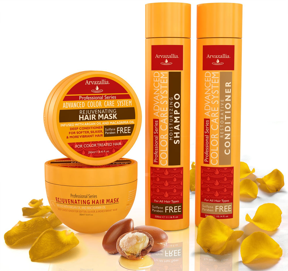 Arvazallia Rejuvenating Hair Mask jar provides deep conditioning for softness and shine.