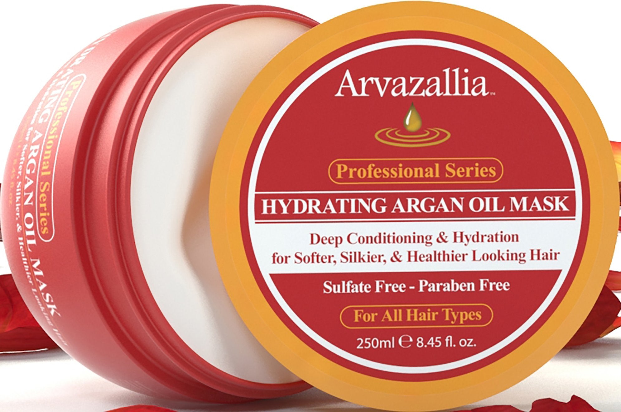Arvazallia hair mask cream closeup highlighting rich, creamy texture for easy detangling