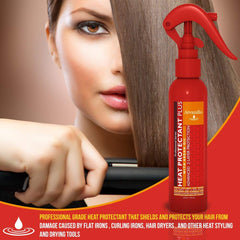 Close-up of silky, smooth hair after using Arvazallia heat protectant.