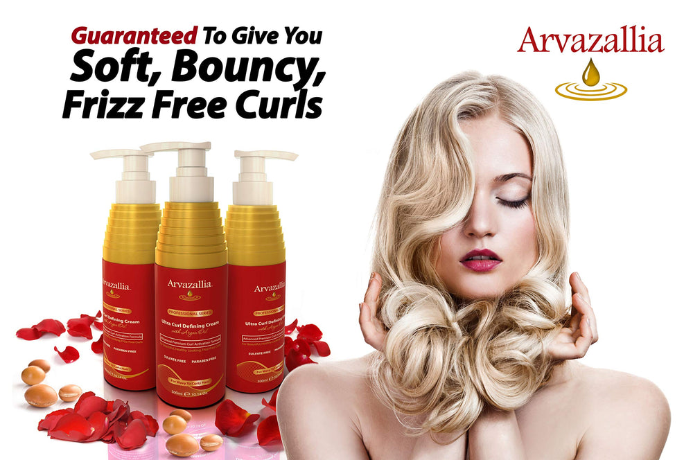 Arvazallia Ultra Curl Cream argan oil ingredients highlight nourishment for curls.