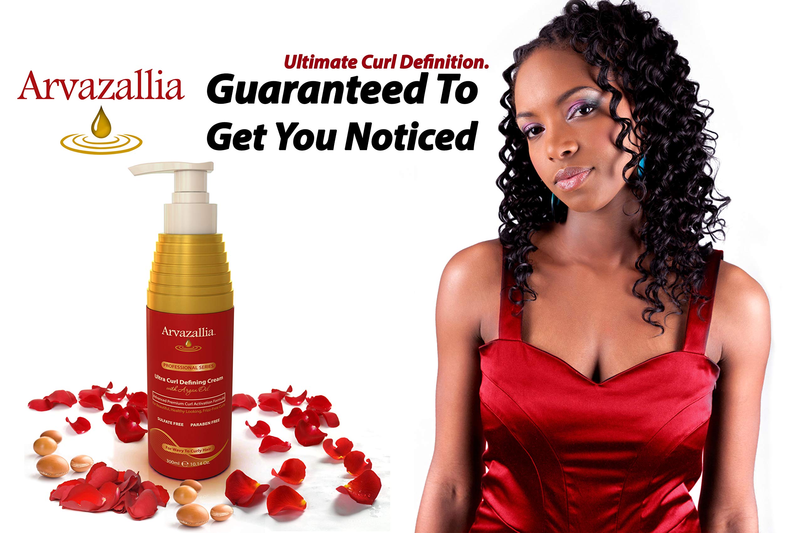Arvazallia Ultra Curl Cream hands applying for smooth, controlled curl definition.