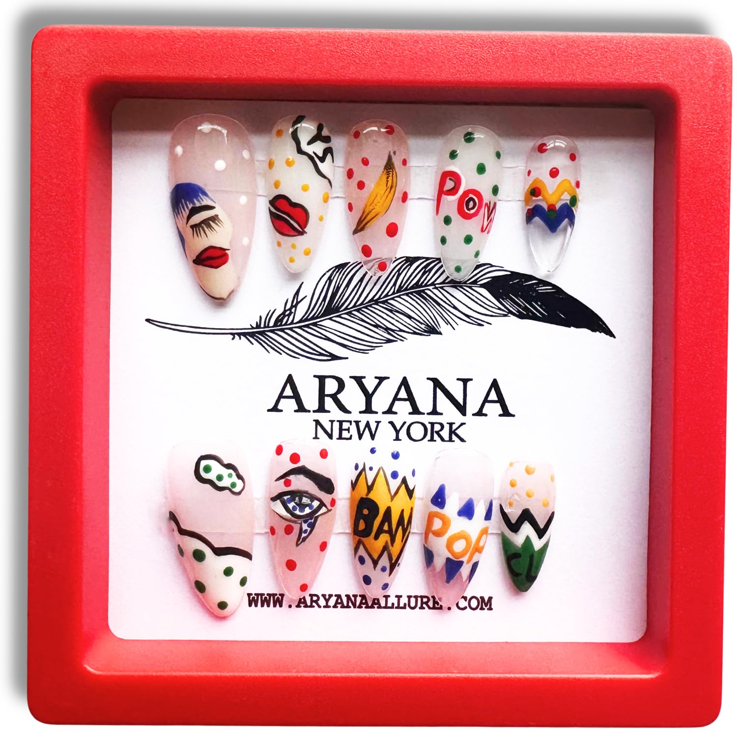 ARYANA NEW YORK 3D press-on nails in medium almond shape for salon-grade at home