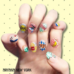 ARYANA NEW YORK clear French tip pop art nails with durable wear