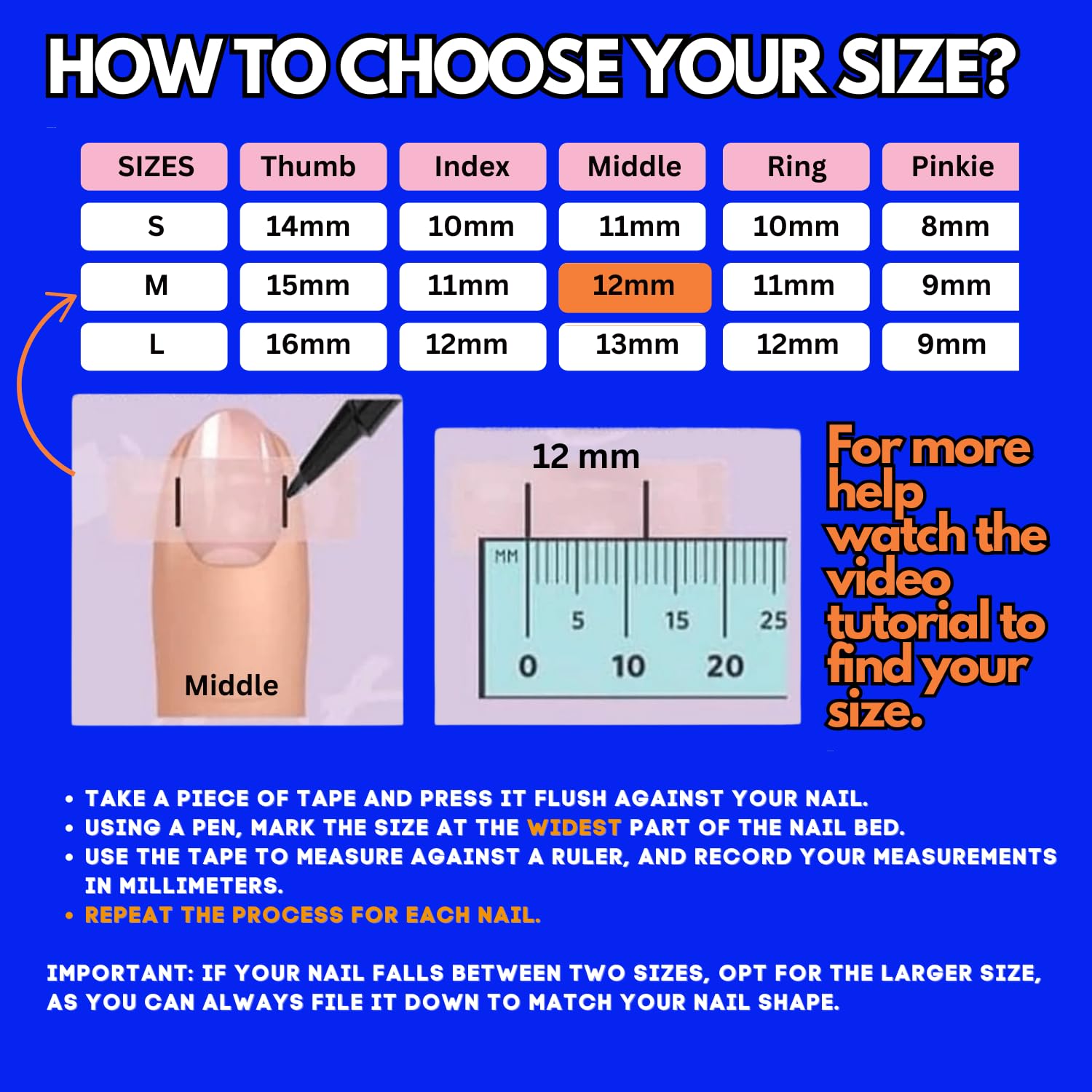 ARYANA NEW YORK nail measuring guide helps perfect fitting