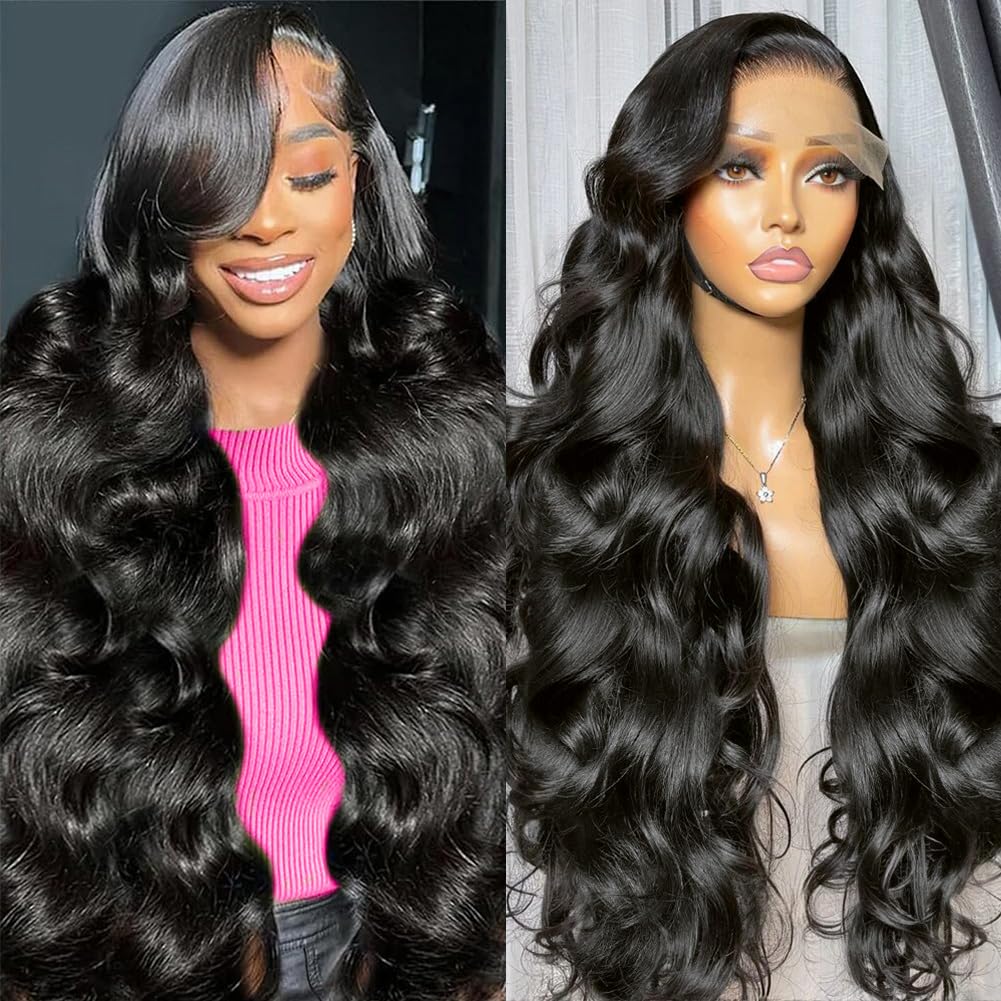 ARZFDR 30-inch lace front wig front view with natural part and Brazilian hair