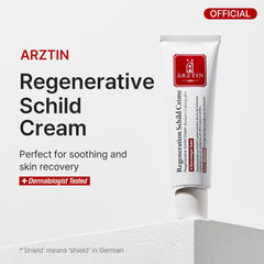 Close up of ARZTIN Regenerative Shield Cream texture swatch highlighting dense yet soft cream
