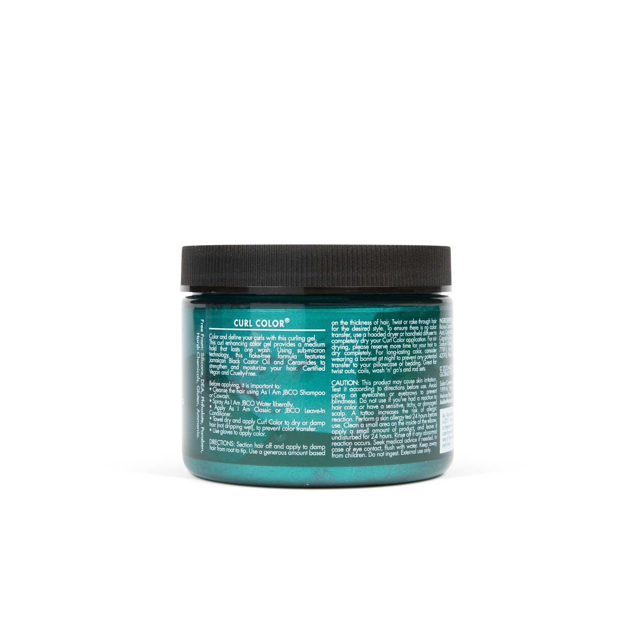 As I Am Curl Color Dark Teal application on hair for easy, washout color.