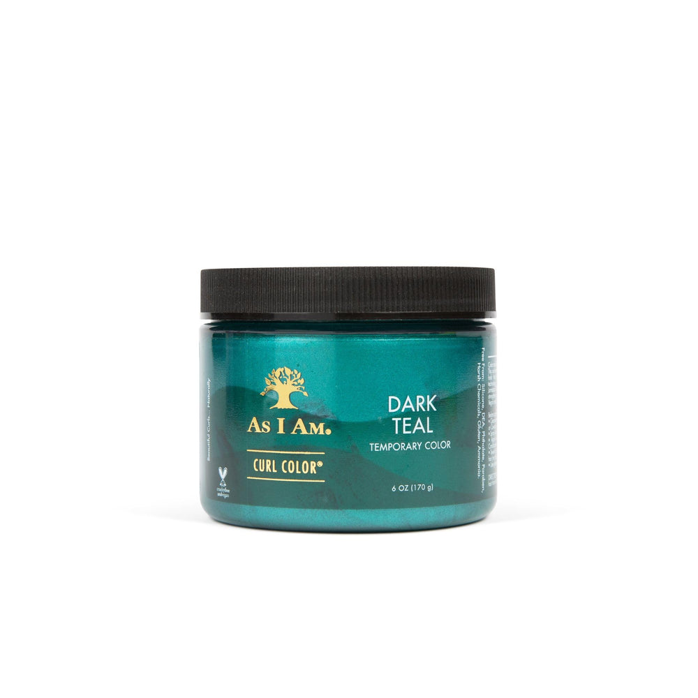 As I Am Curl Color Dark Teal bottle with vibrant temporary color for radiant curls.