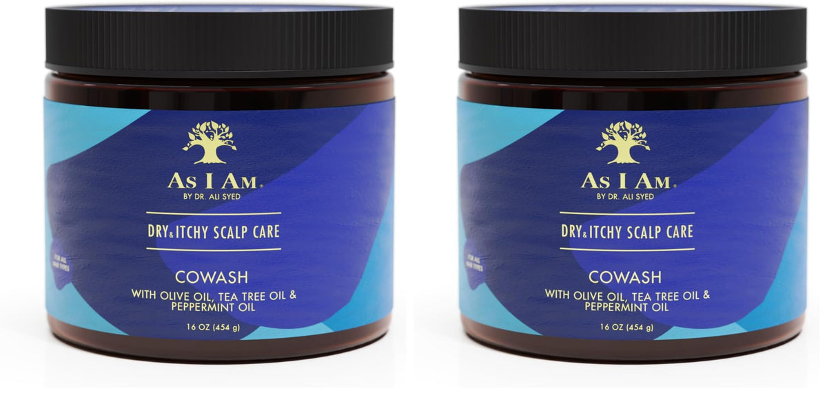 As I Am Dry and Itchy Scalp Care Cowash bottle for refreshing cleanse and soothing scalp.