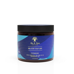 As I Am Dry and Itchy Scalp Cowash bottle pour with olive and peppermint oils for soothing scalp