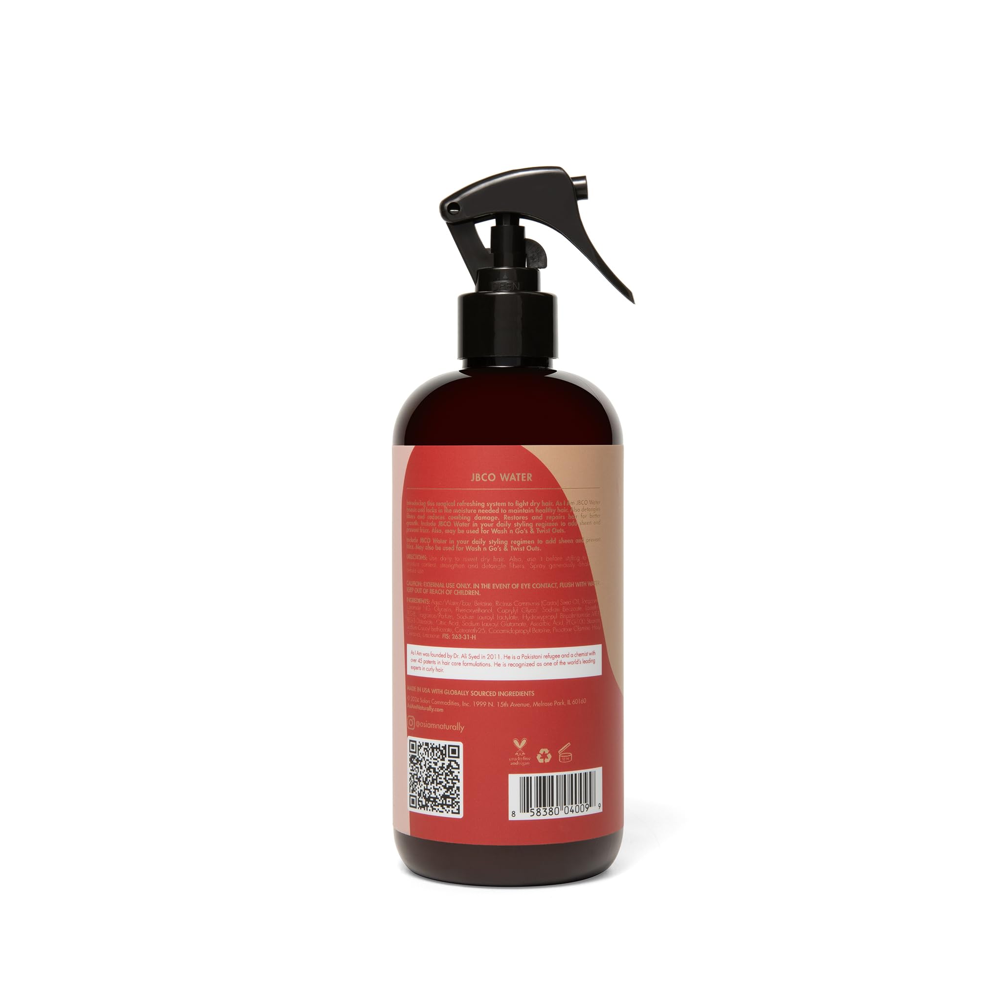 As I Am JBCO Water detangled hair with smooth comb-through
