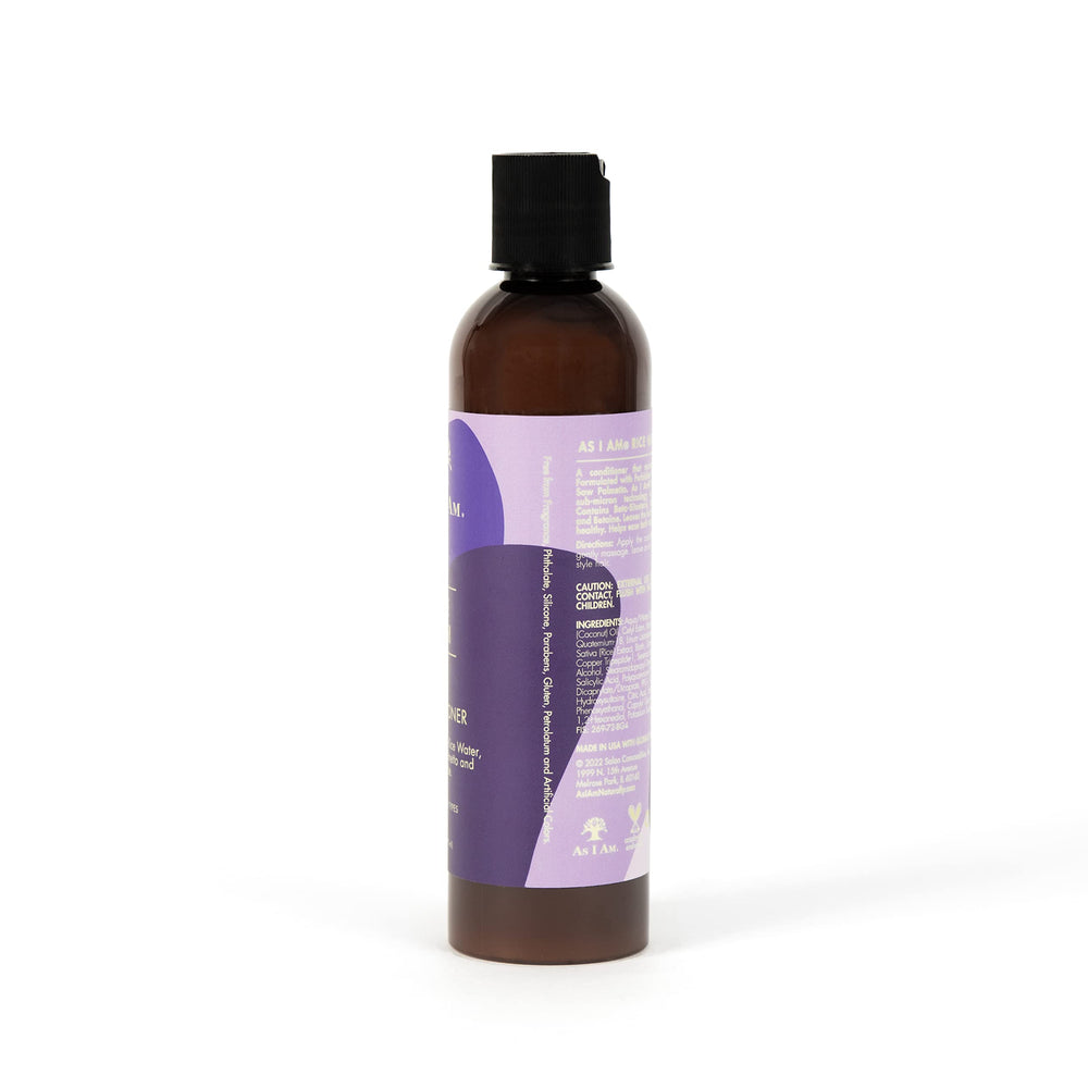 AS I AM Rice Water Conditioner ingredient list features nourishing components for hair softness.