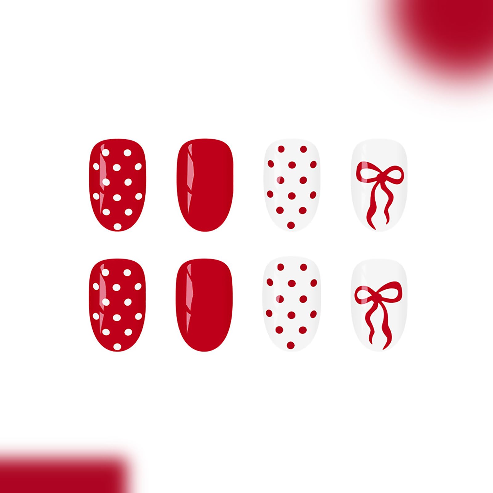 ASABITE close-up of red French tip nails for romantic seasonal style