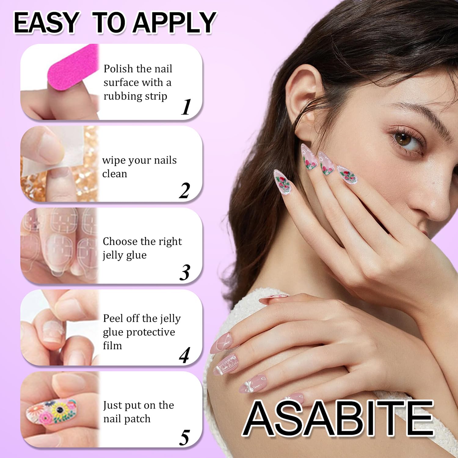 ASABITE holiday-ready nails provide festive styling with comfort.