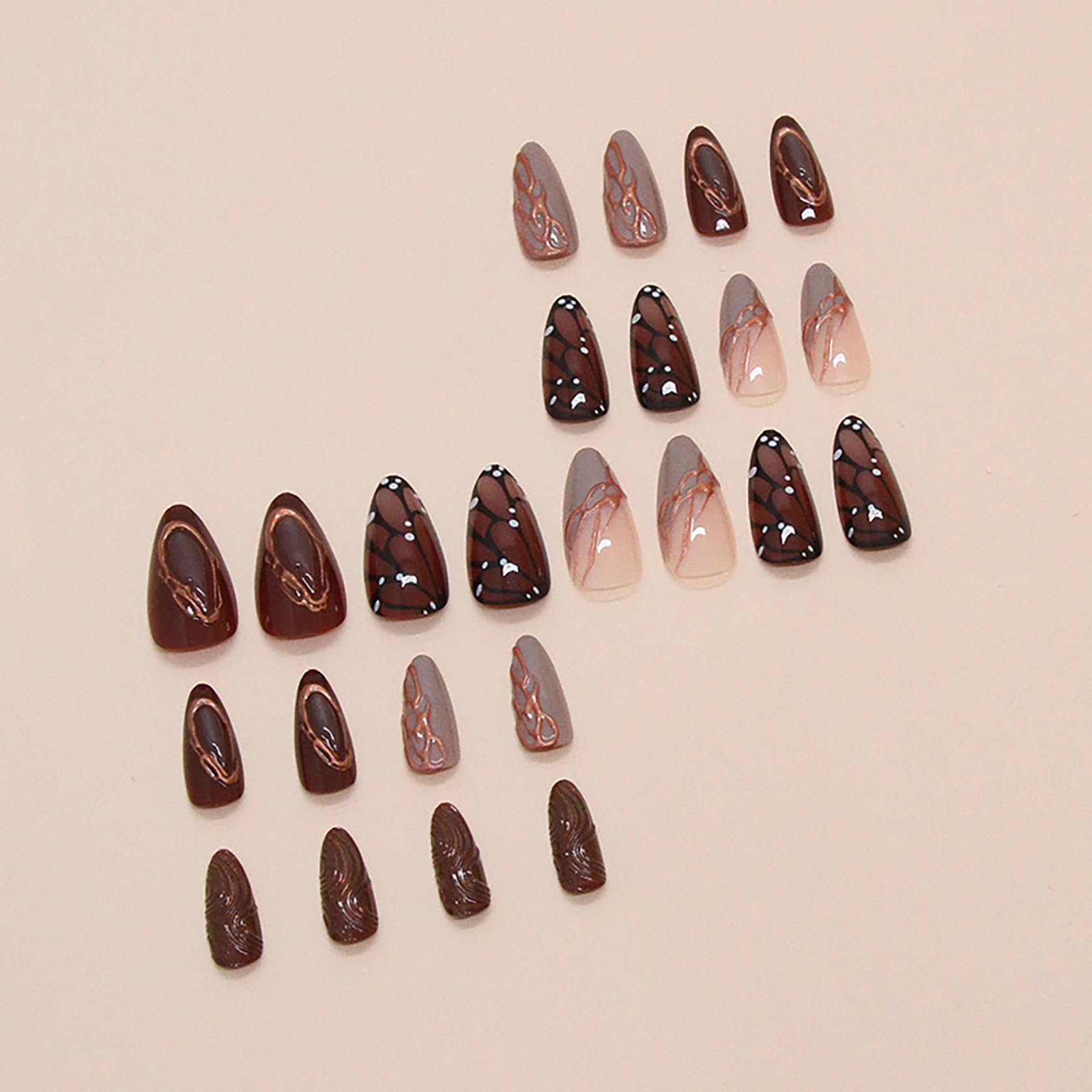 ASABITE press-on nails with jelly glue for quick, mess-free application.
