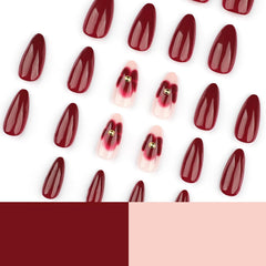 ASABITE red flower press-on nails kit for quick salon-style nails at home