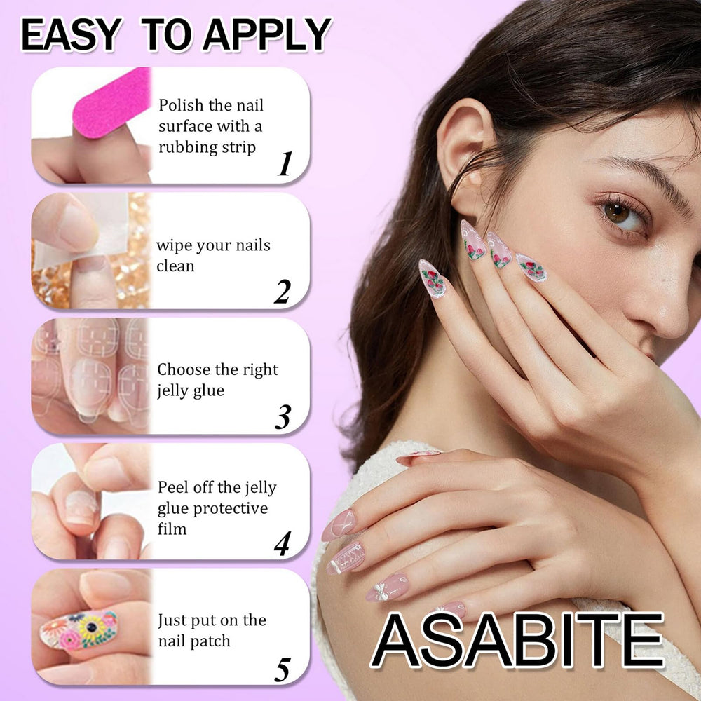 ASABITE reusable press-on nails for versatile styles at weddings, vacations, and dates