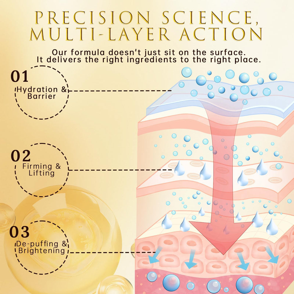 ASAMO serum applied around the under-eye area for a smooth finish.