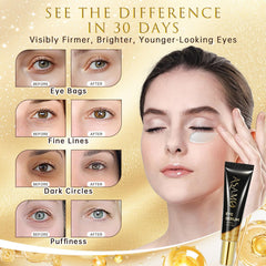 ASAMO Retinol and Caffeine under-eye application helps depuffing and brightening.