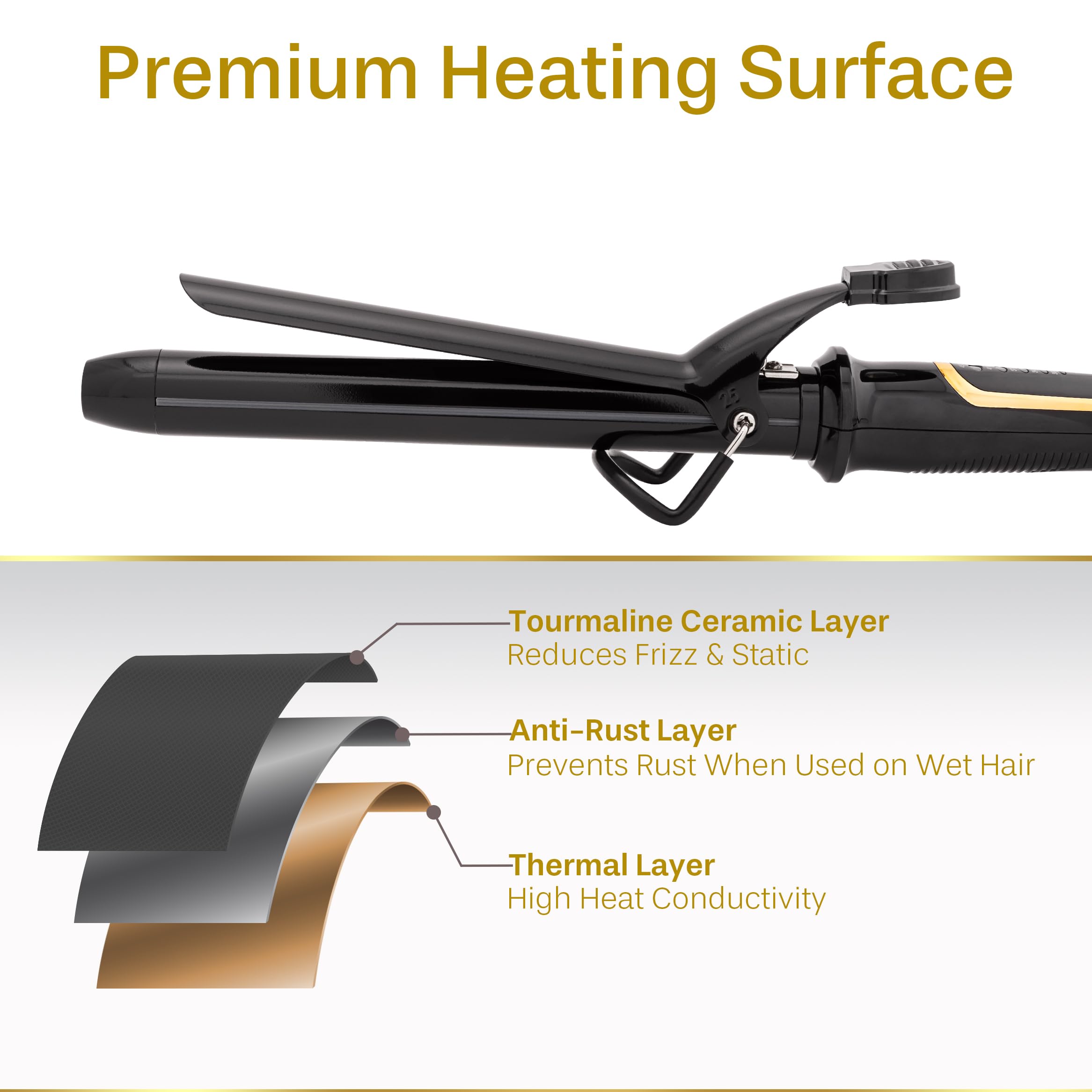 Asani curling wand ceramic-coated barrel for effortless glide