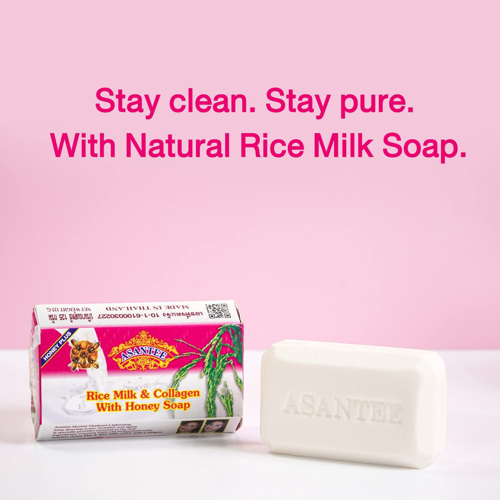 Soft, hydrated skin is possible with daily use of Asantee rice milk soap.