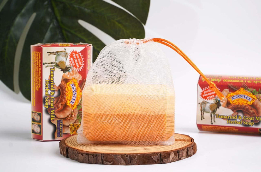 ASANTEE Tamarind & Goat Milk Soap lather demonstrates a rich, long-lasting foam.
