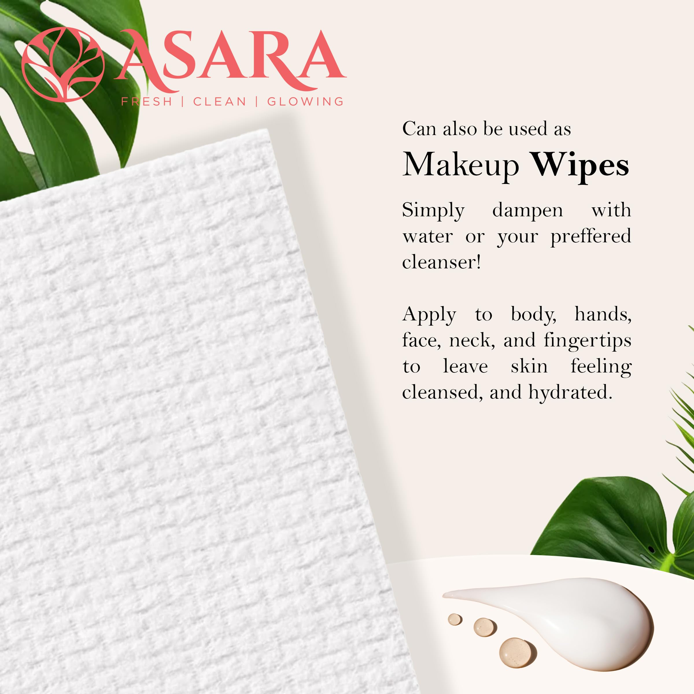 Asara biodegradable cleansing cloths are an eco-friendly daily option.