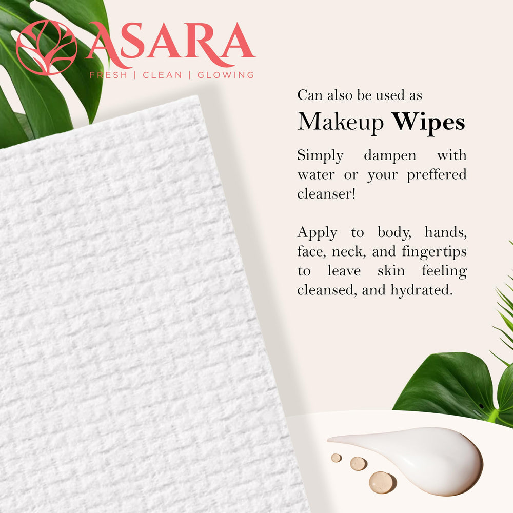 Asara biodegradable cleansing cloths are an eco-friendly daily option.