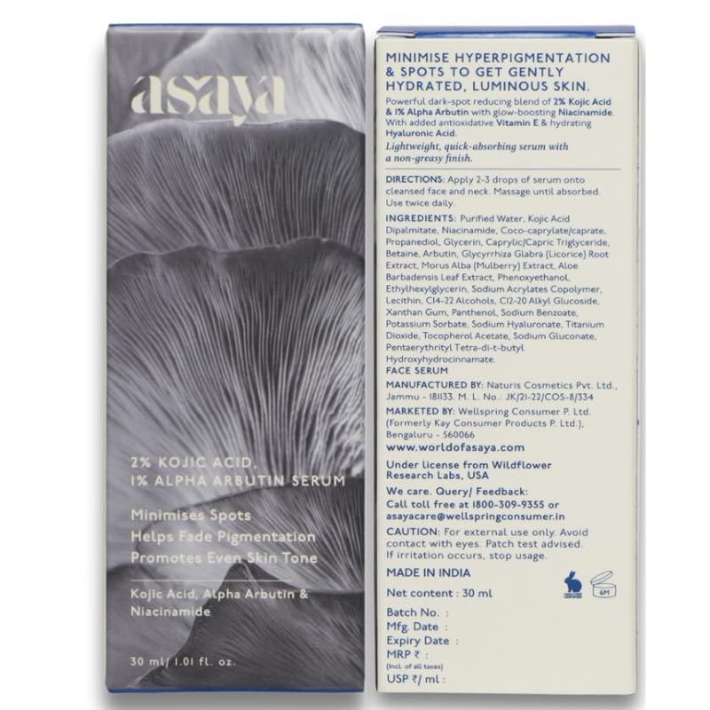 Asaya packaging 30ml bottle emphasizes travel-friendly size.