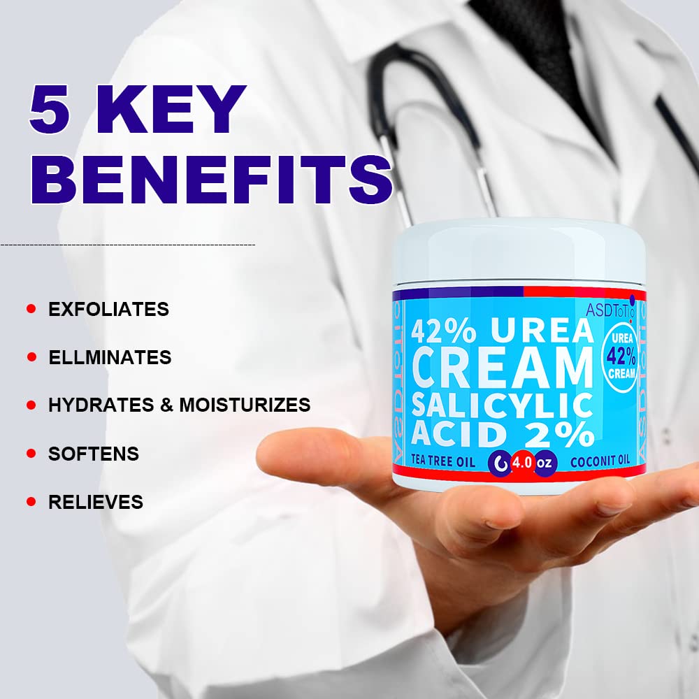 ASDToTio Urea Cream 42% applied to foot for daily care