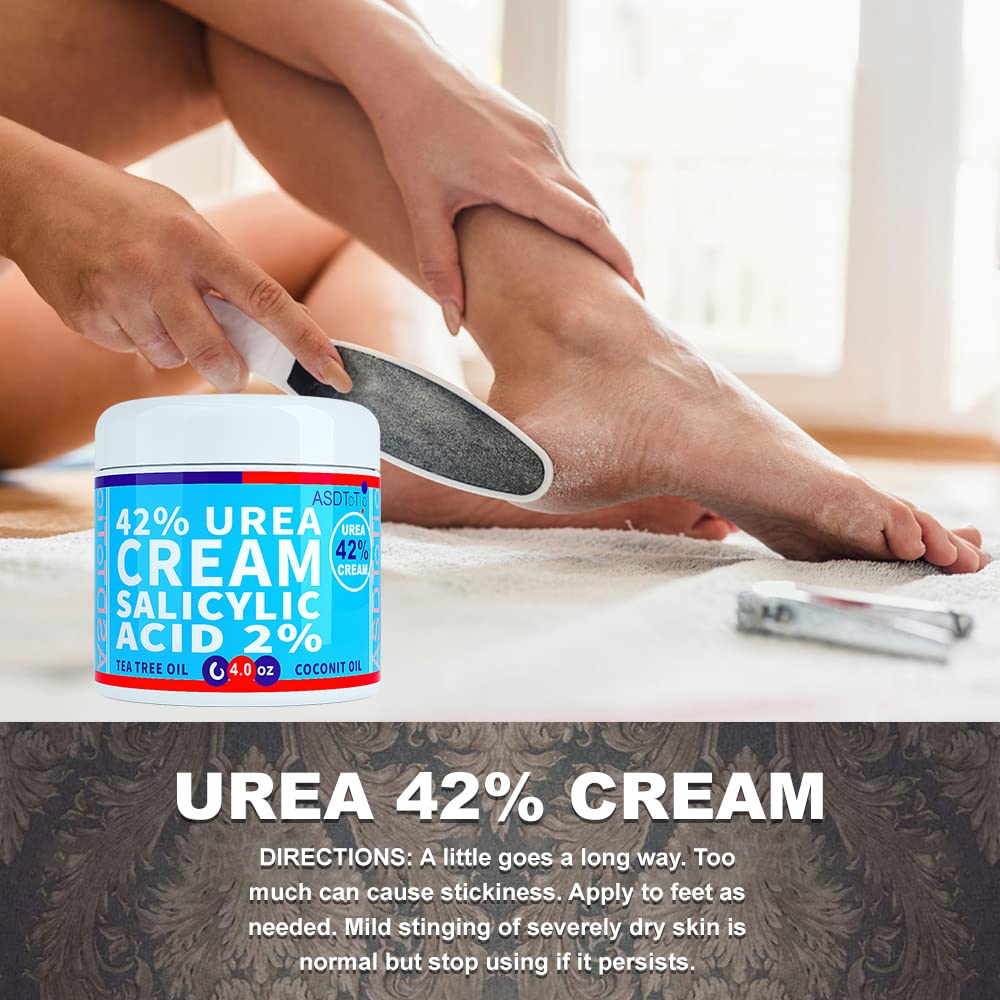 ASDToTio Urea Cream 42% bottle featuring tea tree oil for calming routine