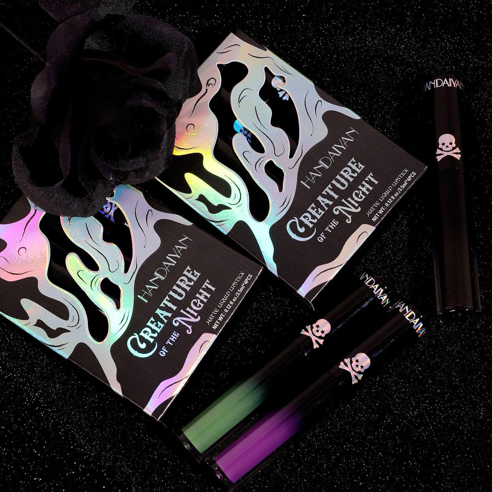 Aseawave black shade swatch for dramatic look with transfer resistance.