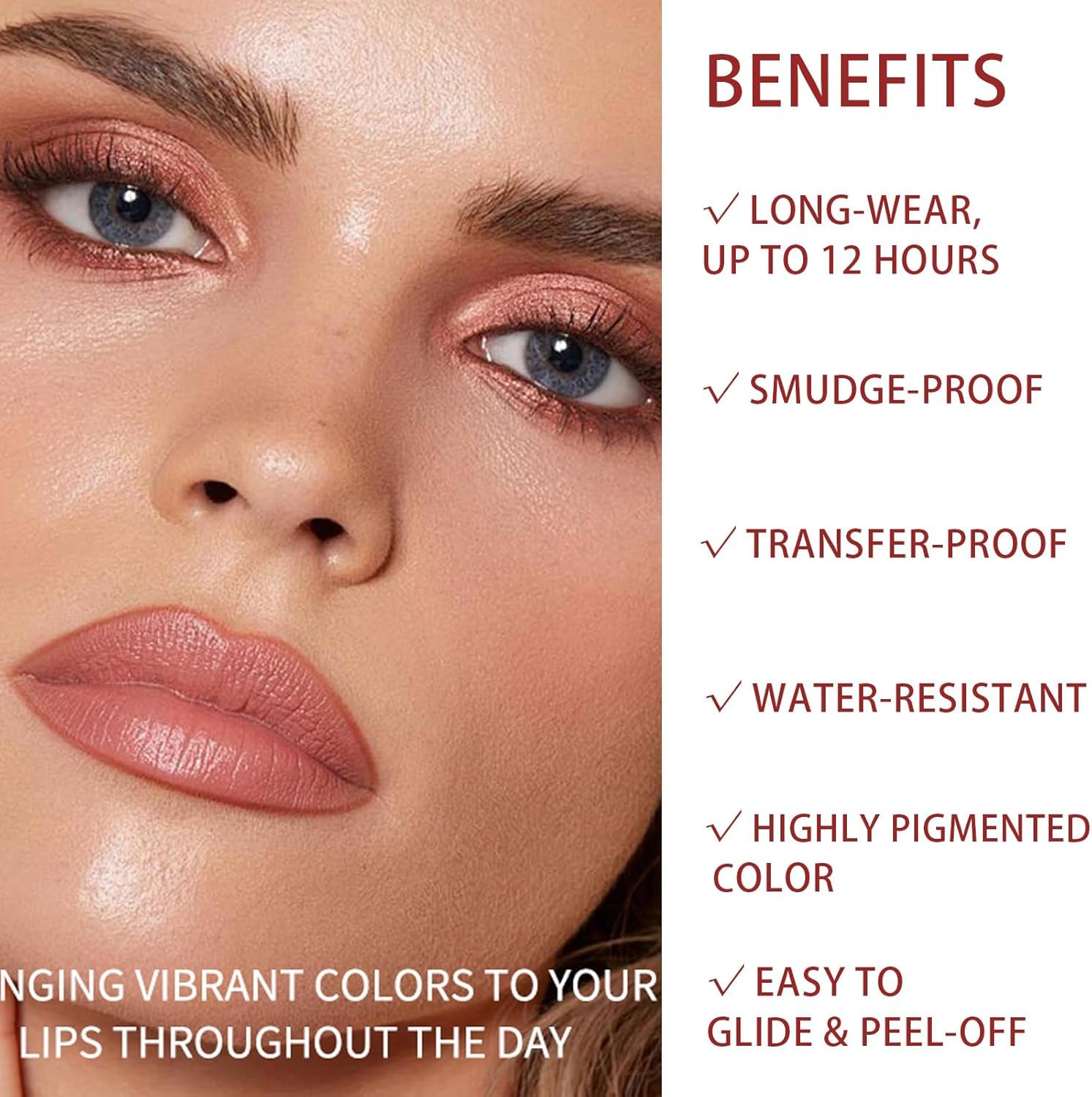 Aseawave peel-off lip gloss texture closeup highlights smooth application and shine